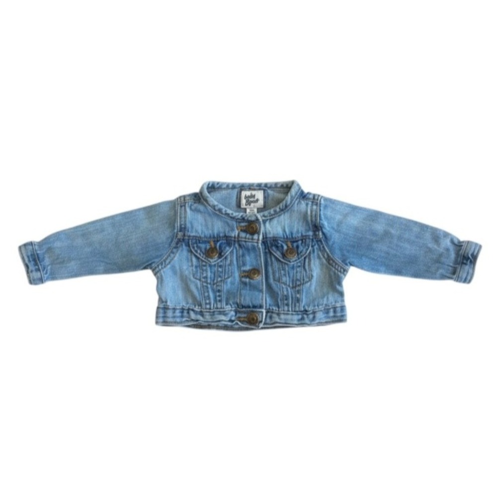 Baby B'gosh Denim Jacket Light Wash Button Front 0-3M Blue Jean Trucker Boho 90s